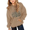 thumbnail image 4 of Coerni Girls Leopard Pumpkin Hoodie Trendy Oversized Pullover Long Sleeve Sweatshirt with Kangaroo Pocket Kids Fall Tops Halloween Clothes, 4 of 6