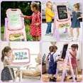 thumbnail image 4 of Hot Bee Art Easel for Kids 2-4, Double-side Standing Easel for Toddlers, Magnetic Drawing Board w/ Painting Accessories, Art Supplies Christmas Gifts for Little Boys Girls 3+, Middle Size Pink, 4 of 9