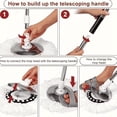 thumbnail image 4 of Spin Mop and Bucket Set with Wringer, 3 Microfiber Refills, 360° Rotating Mop for Floor Cleaning, 4 of 11
