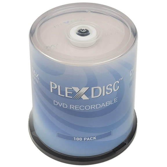 100 PC PlexDisc 16X 4.7 GB DVD-R Logo Top Disc Blank Media 632-815