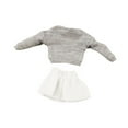 thumbnail image 4 of Sudadera con capucha y falda de manga larga a escala 1/12, disfraz informal ajustado con hombros descubiertos top gris, 4 of 9