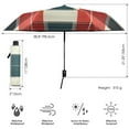 thumbnail image 3 of FORMRS Travel Umbrella Folding Auto Open Close Windproof Rain UV Protection, Vibrant Red Tartan Pattern, 3 of 8