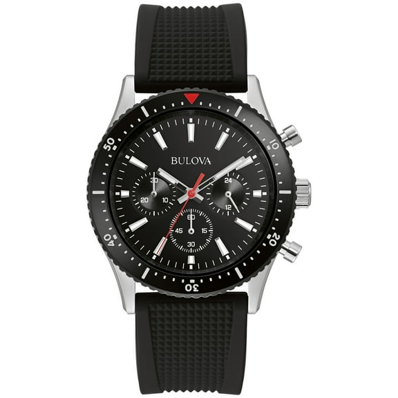 Bulova Men's Black IP Chronograph Sport Watch 98A267