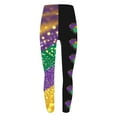 thumbnail image 4 of BiZtdJrK Lightening Sale High Waisted Leggings for Women 2025 Mardi Gras Printed Tight Leggings Casual Butt Lifting Tummy Control Yoga Pants Multicolor S, 4 of 5