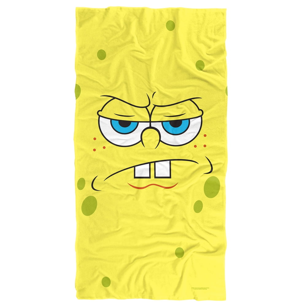 Spongebob Beach Towel, 30"x60", Spongebob Angry Face