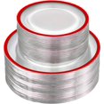 thumbnail image 1 of 100Pcs Clear Plastic Plates with Red Rim,Disposable Party Plates with 50 Dinner Plates and 50 Dessert Plates,Heavy Duty Plastic Plates Set for Parties Wedding Birthday, 1 of 8