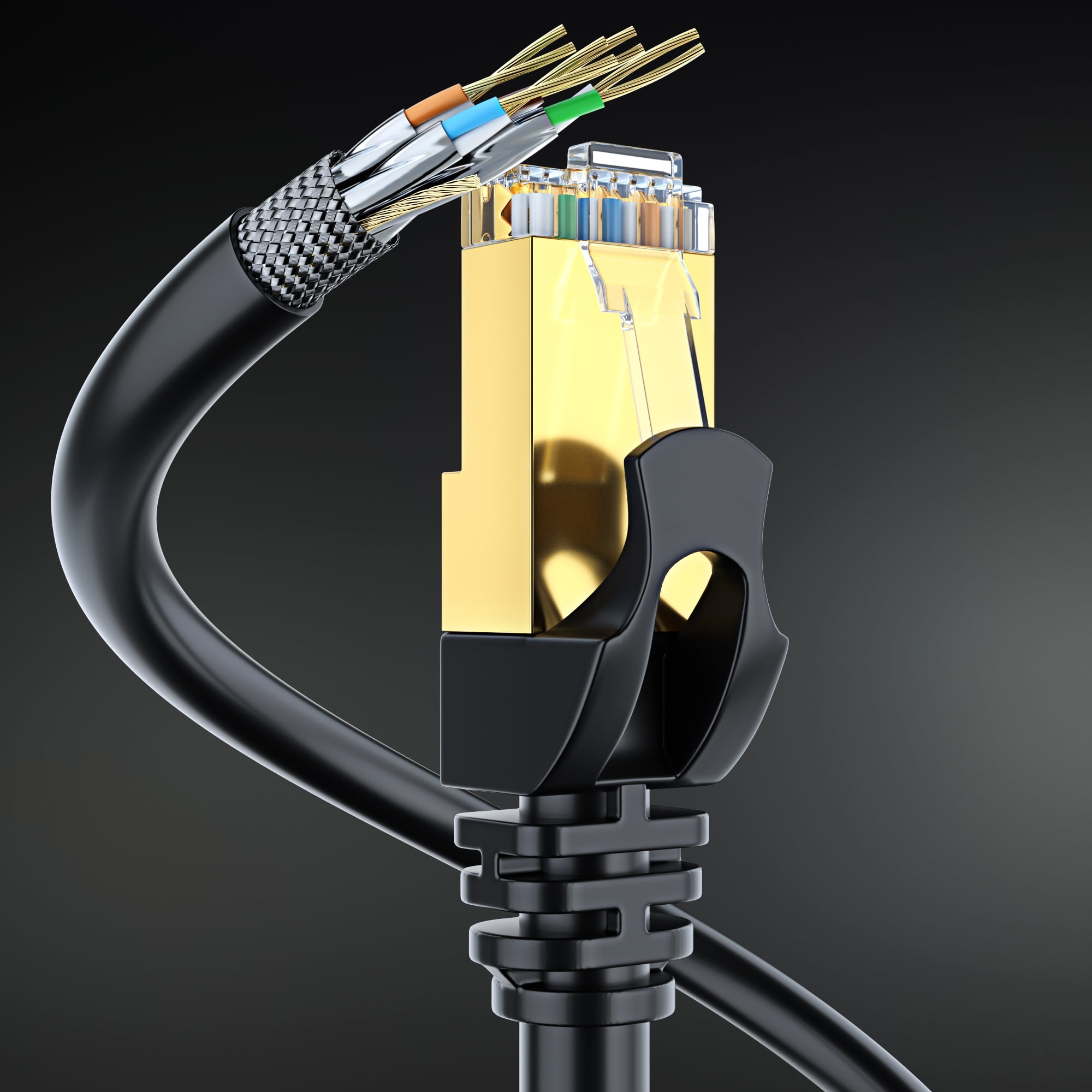 Cat 7 Ethernet Cable 250 ft - High-Speed Cat7 Internet & Network LAN Patch Cables, RJ45 Connectors - Perfect for Gaming, Streaming, and More (Black)