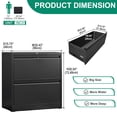 thumbnail image 2 of Silkight 2 Drawer Lateral File Cabinet with Lock, Metal Lateral Filing Cabinet for Home Office, Steel Wide Horizontal Filing Cabinets for Letter/Legal/A4/F4 Hanging Files, 2 of 10