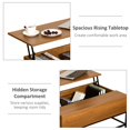 thumbnail image 4 of Teak Lift Top Coffee Table with Storage | Modern Center Table for Living Room & Office | 35.5" x 23.8" | Adjustable Height, 4 of 7