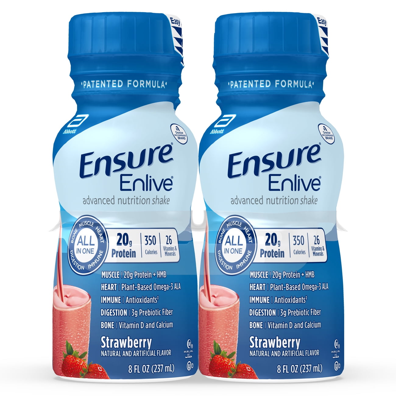 Ensure Enlive Nutritional Shake 20g Protein Strawberry 8 Fl Oz 16 