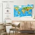 thumbnail image 5 of Elephant Stock Physical World Map Wall Art - Horizontal Canvas Wall Art - Living Room Wall Decor - Map Canvas - Blue And White Decor - 12" x 8", 5 of 8