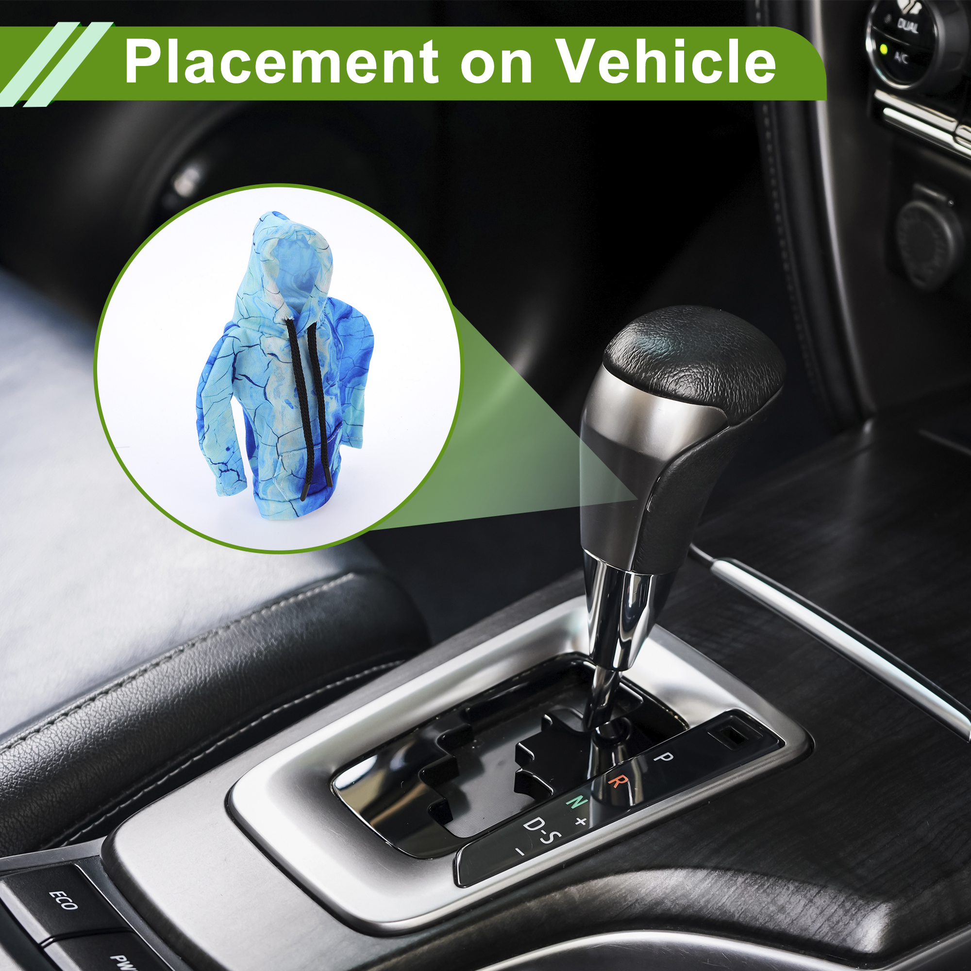 Unique Bargains Universal Gear Shift Knob Cover 16x11cm Polyester Light Blue Deep Blue