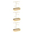 thumbnail image 3 of Dalazy Jewelry Organizer Stand Tray Display Rack Rings for Gold PU Leather Pad 20 x 10 x 21cm 3Set, 3 of 6