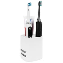 Linkidea Electric Tooth Brush Holder for Bathroom, Plastic Organizer for Toothpaste, 3 Slots Countertop Stand Compatible with Oral-B iO Series, Philips Sonicare ProtectiveClean (White Frame)