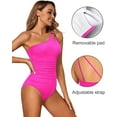 thumbnail image 2 of SURJDE One Shoulder One Piece Swimsuit for Women Tummy Control Bathing Suits Modest Full Coverage Keyhole Swimwear, 2 of 6