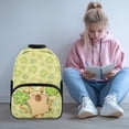 thumbnail image 2 of Pzuqiu Cute Capybara Personalized 17 Inch School Backpack for Kids Customized Schoolbags with Name Lightweight Durable Bookbag Custom Backpack for Students Age 6-18, 2 of 7