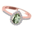 thumbnail image 3 of Mauli Jewels Rings for Women 1.40 Carat Diamond and Pear Shaped Green Amethyst Ring 4-prong 10K Rose Gold, 3 of 6