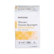 McKesson Woven Gauze Sponges, Non-Sterile 8-Ply Wound Pads, 4 in x 4 in, 200 per Pack, 1 Pack