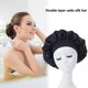 thumbnail image 4 of Gorros De Ducha Gorro de pelo para dormir de noche para mujer, gorro de satén ajustable para el pelo rizado (negro) Likrtyny Libre de BPA, 4 of 4