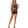 thumbnail image 2 of INSPIRE CHIC Women's Sleeveless Open Front Cardigan Vest Hollow Out Crochet Shrugs M Purple, 2 of 5