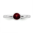 thumbnail image 4 of 925 Sterling Silver Stackable Expressions Low 5mm Round Garnet Ring Size: 5; for Adults and Teens; for Women and Men, 4 of 5