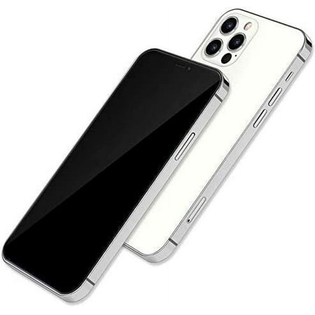 [Full Metal] Dummy Phone Display Model Compatible with Phone 12 Pro Max 12 Mini Non-Working Upgraded Metal Frame (12pro Silver blackscreen)