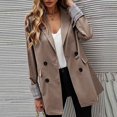 thumbnail image 3 of Chaqueta de traje de mujer chaqueta de traje de moda puños enrollados a cuadros de Color puro botones de doble fila para Club para mujer para ir de compras ANGGREK Otros, 3 of 4