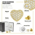 thumbnail image 2 of BEBERLINI Women Stud Earrings Cubic Zirconia 14K Gold Filled Brass Fashion Jewelry Heart, 2 of 7