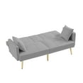 thumbnail image 5 of paprsso Convertible Velvet Futon Sofa Bed, Modern Loveseat Sleeper Sofa Couch with 3 Adjustable Positions and Two Pillows, Suitable for Living Room, Bedroom, Small Space (Gray), 5 of 7