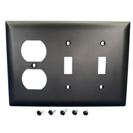 B&k Outlet - P&S Black 3-Gang Duplex Outlet Toggle Switch Unbreakable Nylon Wallplate TP28-BK