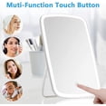 thumbnail image 1 of FeelGlad Makeup Mirror with Light, Lighted Vanity Mirror with Touch Screen, USB Rechargeable tabletop Makeup mirror, LED Brightness Adjustable, White, 1 of 6