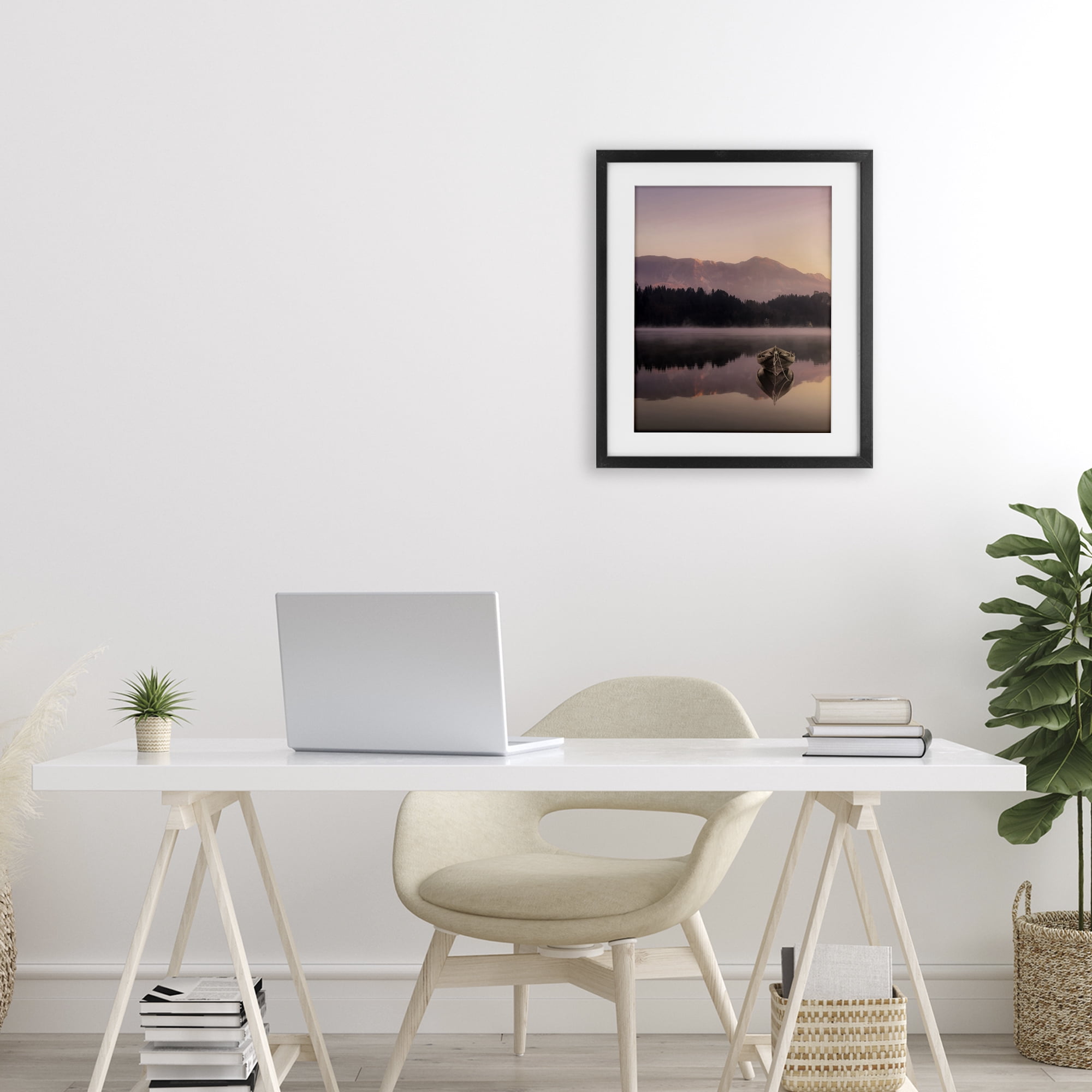 Stupell Industries Tranquil Lake Sunsets Black Framed Print Under Glass, design by Marcus Prime