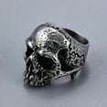 thumbnail image 3 of Heavy Punk Skull Rings For Men Real 14K White Gold Jewelry Motorcycle Biker Rings Skeleton Finger Band, 3 of 6
