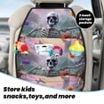 thumbnail image 5 of Pofeuu Mist Sunflower Skull Print 2 Pack PU Leather Kick Mat Back Seat Protector, Universal Car Seat Back Organizer, Waterproof Backseat Protector For Most Car, 5 of 8
