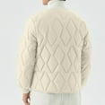 thumbnail image 4 of Timoontee Men's Oversize Coat Casual Comfy Stand Collar Coats Padded Warm Coats Solid Zip Up Quilted Outerwear Coat Fall Winter Clothes Beige XL, 4 of 8