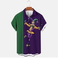 thumbnail image 4 of Mardi Gras Shirts for Men Summer Short Sleeve Casual Button Down Shirts Novelty Graphic T-Shirts Carnival Themed Party Outfits, 4 of 6