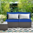 thumbnail image 1 of Costway 2PCS Patio Rattan Armless Sofa Sectional Furniture W/Navy Cushion, 1 of 10