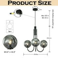 thumbnail image 3 of 3-Light 25'' Wide Modern Glam Smoked Glass Globe Bubble Chandelier Contemporary Sputnik Black Hand Blown Glass Pendant Light For Living Room Dining Room, 3 of 9