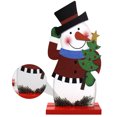 thumbnail image 5 of Wooden Christmas Snowman Tabletop Figurine Xmas Home Decor, 5 of 6
