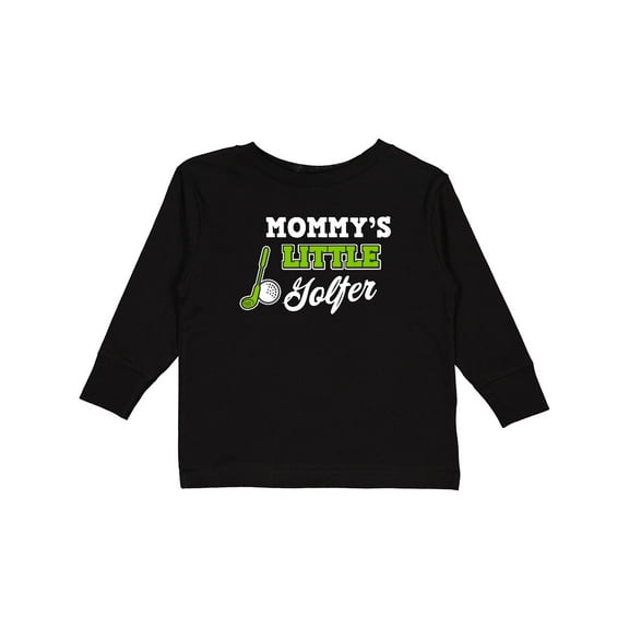 Inktastic Mommys Little Golfer with Golf Club and Ball Boys or Girls Long Sleeve Toddler T-Shirt