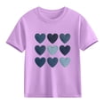 thumbnail image 1 of hengsof T-Shirt d'Été Imprimé Amour pour Enfants Manches Courtes Col Rond T-Shirt Graphique, 1 of 3
