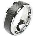thumbnail image 2 of Tungsten Rings for Men Women Wedding Band Carbon Fiber Ring Overlaid Sizes 6-16 (Tungsten, 9), 2 of 6