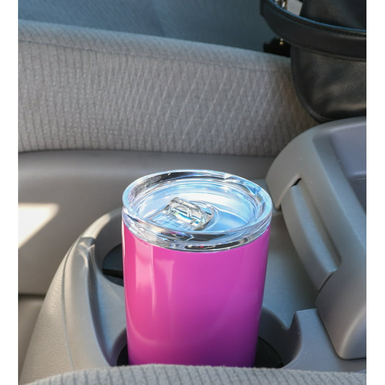 West & Fifth Hot Pink Double Wall Matte Rubber Coated Tumbler w/Straw