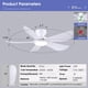 thumbnail image 5 of Ventilador de techo Kviflon de 46 pulgadas con luces y mando a distancia, color blanco, 5 of 9