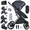 Eggshell-BLUE, variant on 2 in 1 Baby Stroller Portable Infant Stroller with Storage Bag,Cup Holder, for Newborn/Child/Toddler,Unisex,BLACK&GOLD