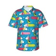 thumbnail image 2 of Goofa Color Dachshund Dog Hawaiian Shirt for Men, Unisex Summer Beach Casual Short Sleeve Button Down Shirts,Aloha Tropical Floral print shirt-Small, 2 of 9