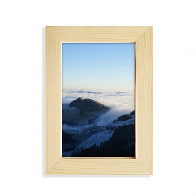 Mountain Sky Clouds Fog Nature Town Desktop Display Photo Frame Picture Art Painting 5x7 inch