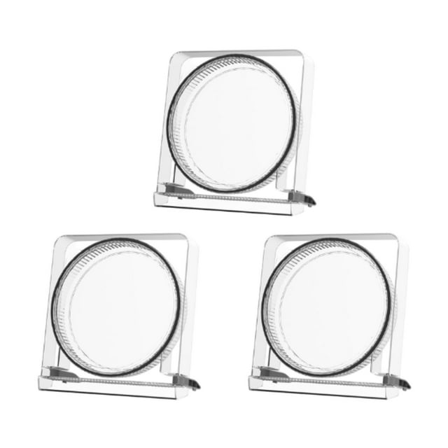 3x Caja de almacenamiento para pastel de té, caja de para té, soporte, platillo de té transparente, redondo con tapa, caja de té, estuche