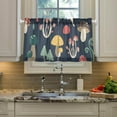 thumbnail image 5 of Mushroom Kitchen Curtains 2 Panels UV Protected Tier Curtains, Half Window Curtains Kitchen Tiers for Guest Room Bathroom Sink Laundry Room Basement,24 x 27 Inch, 5 of 7
