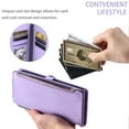 thumbnail image 4 of ELEHOLD for iPhone 7/8/SE 2022&2020 Case,  Full Body Protection Crossbody Flip Zipper Credit Card Slot Wallet Case Kickstand Shockproof Leather Case with Shoulder Strap and Wrist Strap, Purple, 4 of 10